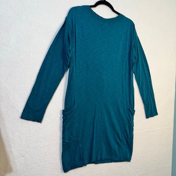Lilla P Teal Green Long Sleeve Sweatshirt Tunic Dress Loose Fit Medium Lagenlook - Picture 4 of 7